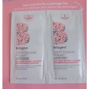 NEW Briogeo Two Step Hair Treatment Rice Water Protein Sample Travel Pack Repair